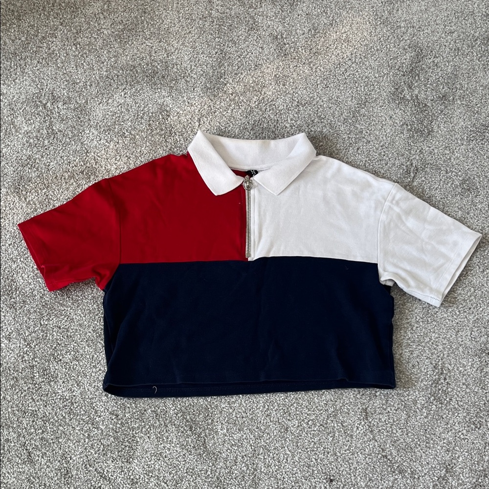 H&M Women's Crop Top in Red, White, and Blue